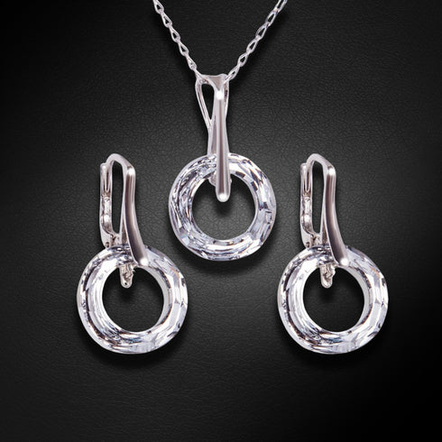 Sudraba komplekts "Cosmic Ring" ar Swarovski™ kristāliem
